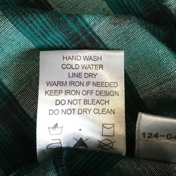 COOGI Metallic Plaid Snap Front Western Shirt Embroidered Spell Out Sz L - Picture 14 of 16